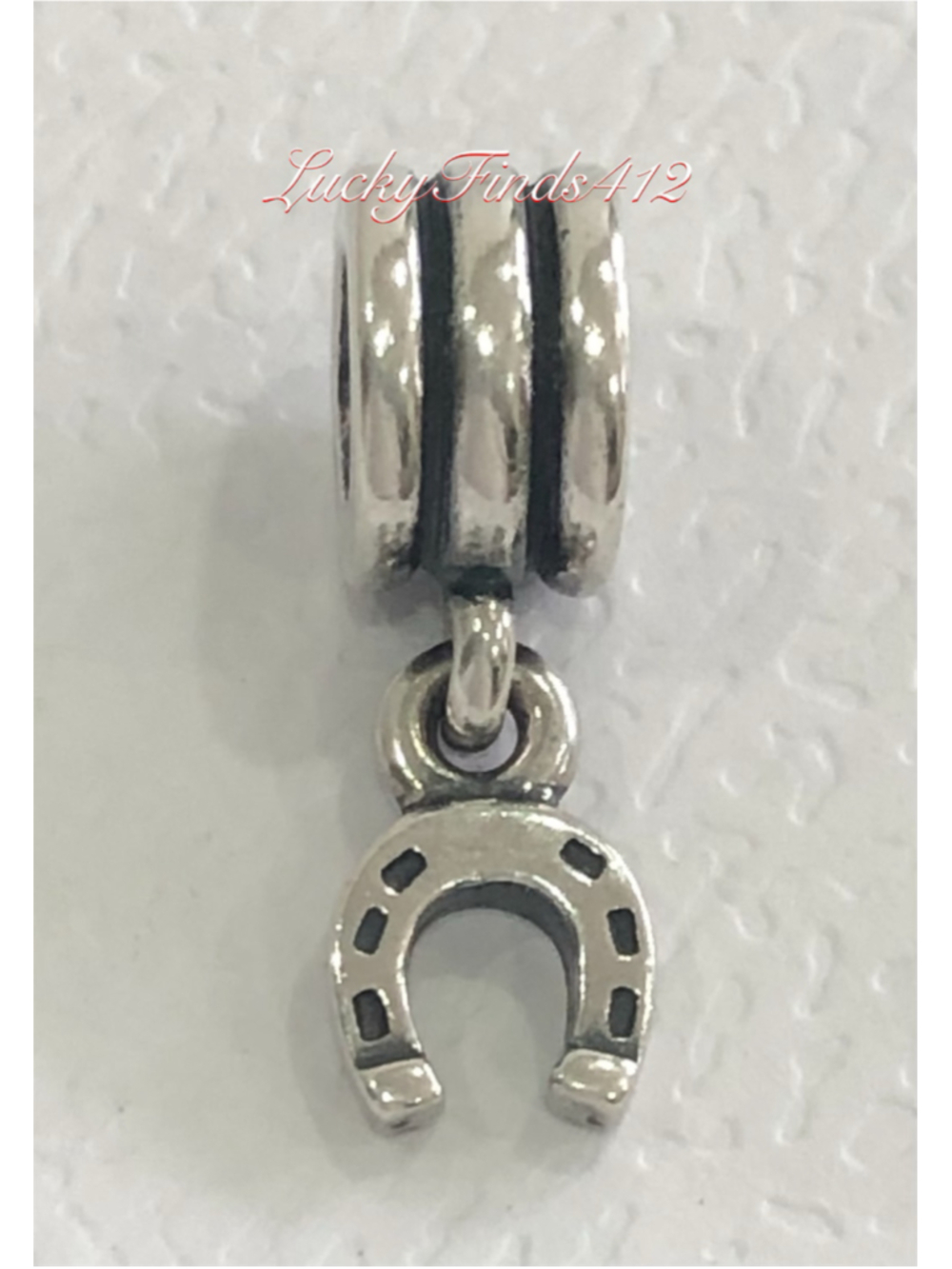 Authentic Pandora Horseshoe Dangle Charm Sterling Silver Retired